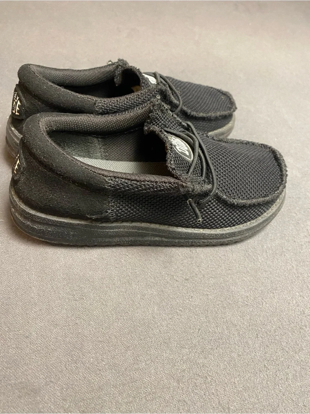 Hey Dude Black Knit Slip-On Loafers Size TD 11